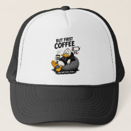 BUT FIRST COFFEE コーヒーハumor トラッカーハット