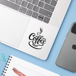 But First Coffee | モダンな手書き風タイポグラフィーデザイン シール