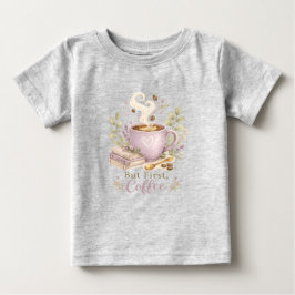 But First, Coffee | ラベンダーの居心地の良いコーヒー ベビーTシャツ