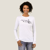 But First Coffee レディース長袖コーヒーTシャツ トライブレンドTシャツ (正面全体)