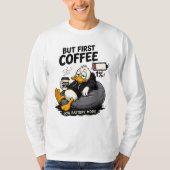 BUT FIRST COFFEE 楽しいコーヒーTシャツギフト Tシャツ (正面)