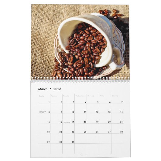 But First Coffee 2026 Calendar カレンダー (3月 2026)