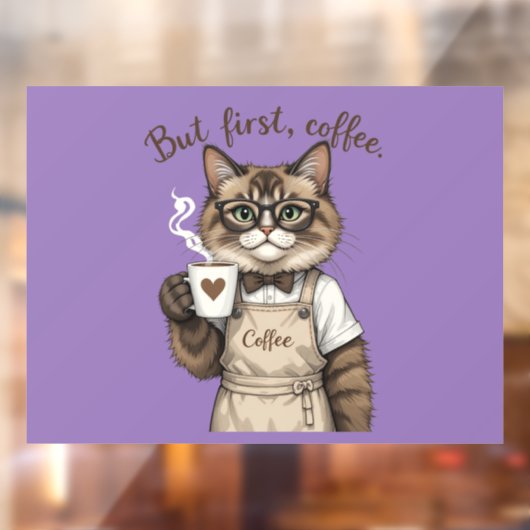 But First, Coffee Cat ウィンドウサイン (シート2)