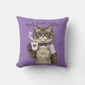 But First, Coffee Cat クッション (正面)