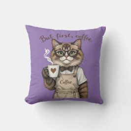 But First, Coffee Cat クッション