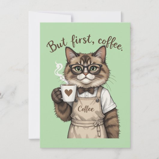 But First, Coffee Cat サンキューカード (正面)
