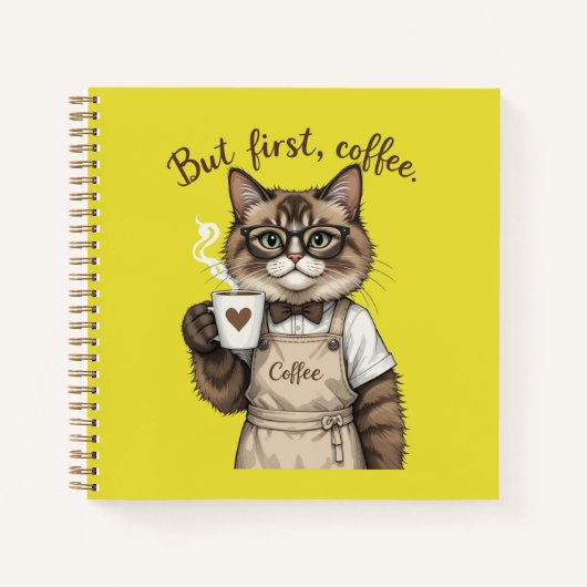 But First, Coffee Cat ノートブック (正面)