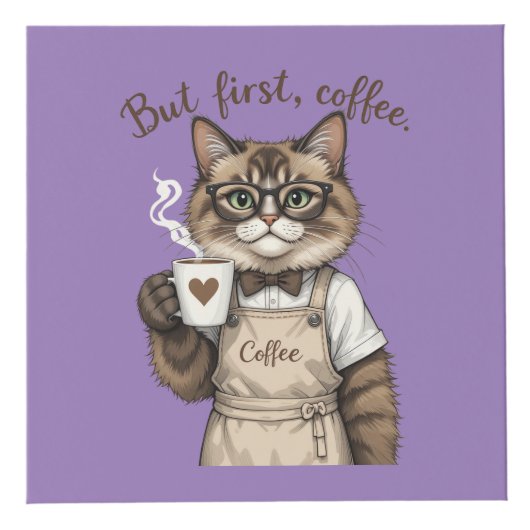 But First, Coffee Cat フォトキューブ (正面)