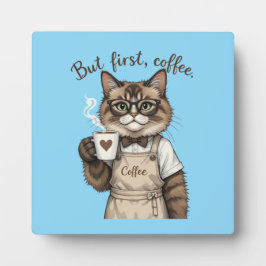 But First, Coffee Cat フォトプラーク
