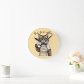 But First, Coffee Cat ラウンド壁時計 (ホーム)