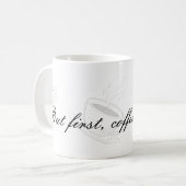 But First Coffee Ceramic Mug コーヒーマグカップ (正面左)