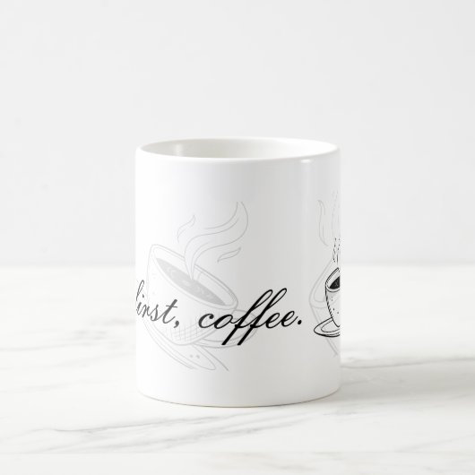 But First Coffee Ceramic Mug コーヒーマグカップ (中央)