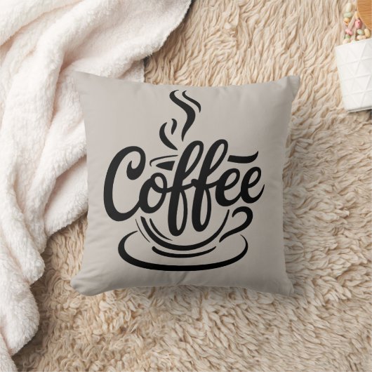 But First Coffee | Chic Modern Script Typography D クッション (ブランケット)