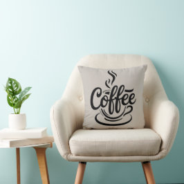 But First Coffee | Chic Modern Script Typography D クッション