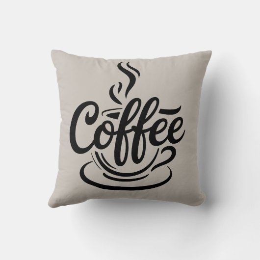 But First Coffee | Chic Modern Script Typography D クッション (裏面)