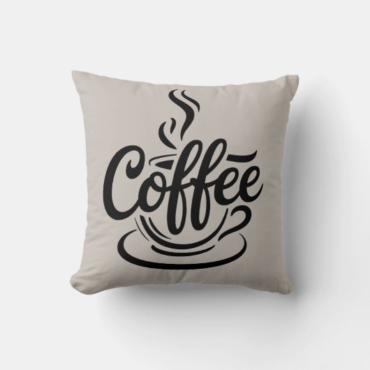But First Coffee | Chic Modern Script Typography D クッション (正面)