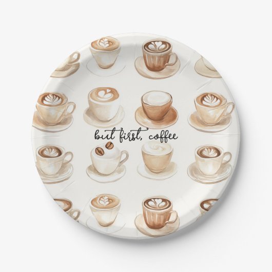 But First, Coffee Cups ペーパープレート (正面)