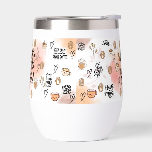 “But First, Coffee – Cute Aesthetic Coffee Tumbler (左面)