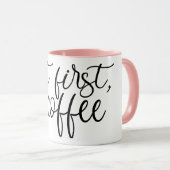 But First Coffee Cute Coffee Mug Funny Ceramic Mug マグカップ (正面右)