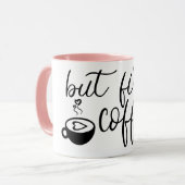 But First Coffee Cute Coffee Mug Funny Ceramic Mug マグカップ (正面左)