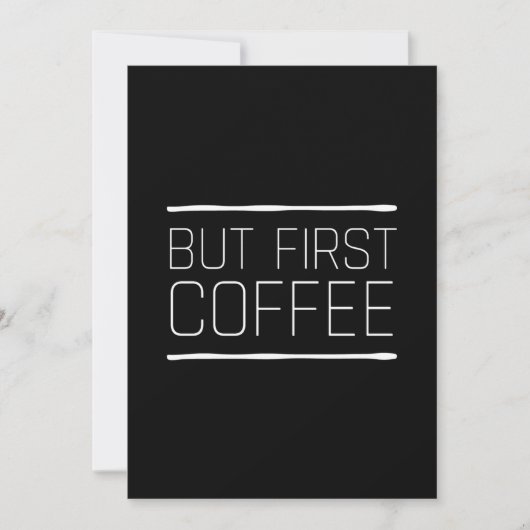 But first coffee funny caffeine quotes white サンキューカード (正面)