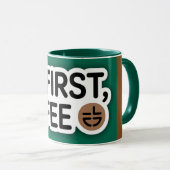 But First, Coffee,Funny Quote Mug for Coffee Lover マグカップ (正面右)