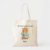 But First Coffee Grumpy Orange Cat Custom Name トートバッグ (正面)