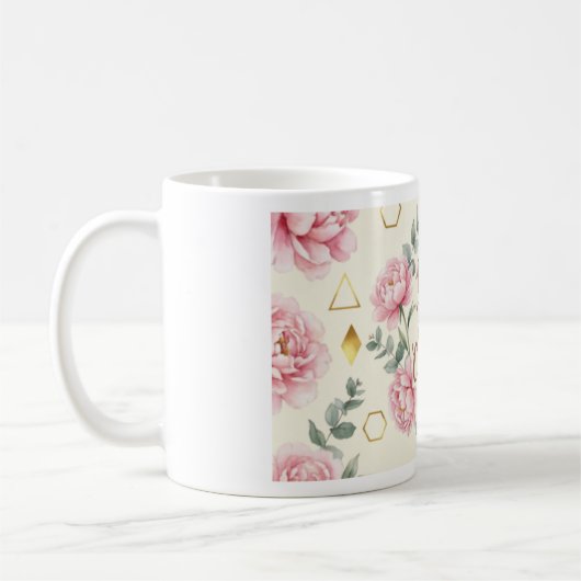 But First Coffee Mug | Floral Rose Gold Coffee Cup コーヒーマグカップ (左)