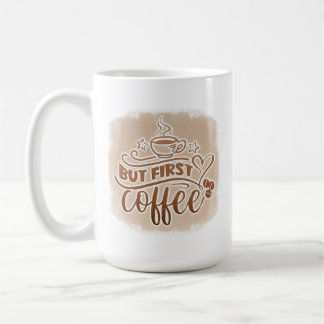 But First Coffee Mug- Funny Morning Caffeine Quote コーヒーマグカップ