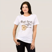 But First Coffee Nap Funny Beige Brown トライブレンドＴシャツ (正面全面)