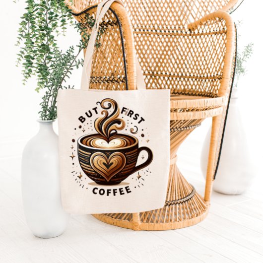 But First Coffee – Swirl & Sparkle トートバッグ