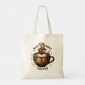 But First Coffee – Swirl & Sparkle トートバッグ (裏面)