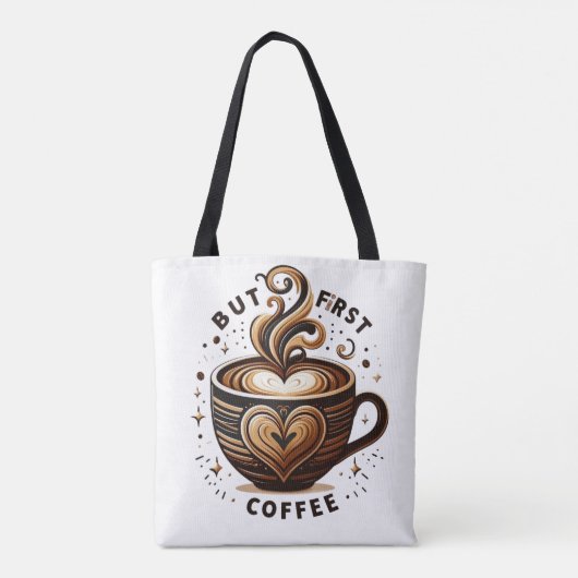 But First Coffee – Swirl & Sparkle トート (裏面)