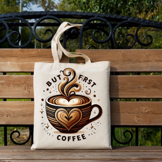 But First Coffee – Swirl & Sparkle トート