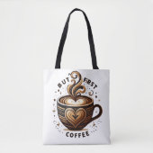 But First Coffee – Swirl & Sparkle Tote トートバッグ (正面)