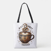 But First Coffee – Swirl & Sparkle Tote トートバッグ (裏面)