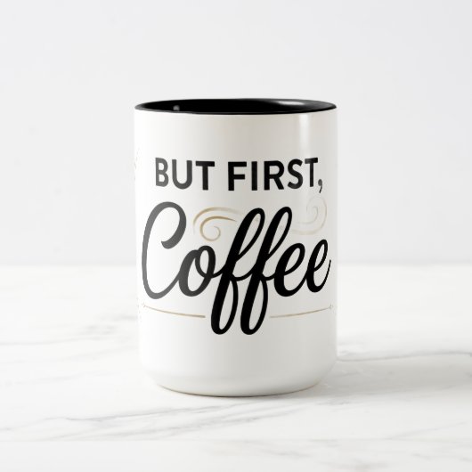 But First Coffee Two-Tone Mug 15oz ツートーンマグカップ (中央)