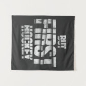 But First Hockey – Funny Hockey Lover Quote Design タペストリー (正面(横))