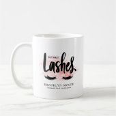 But First Lashes | ラッシュテクニシャンのモノグラム コーヒーマグカップ (左)