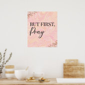 But first pray poster | Christian wall art |  ポスター (キッチン)