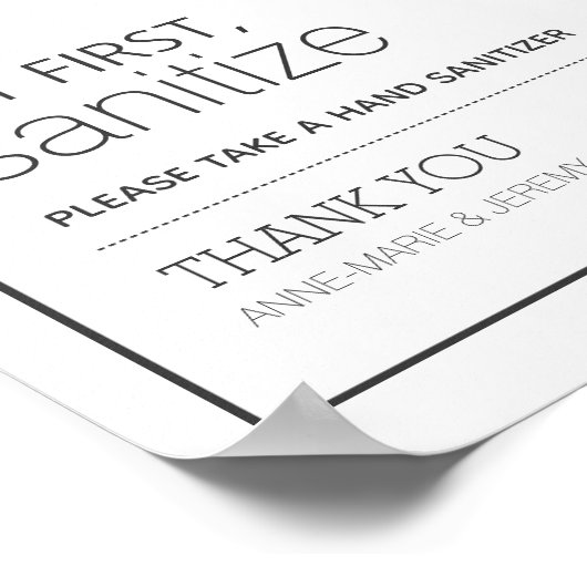 But First, Sanitize Wedding Sign ポスター (角)