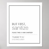 But First, Sanitize Wedding Sign ポスター (正面)