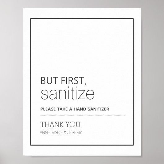 But First, Sanitize Wedding Sign ポスター (正面)
