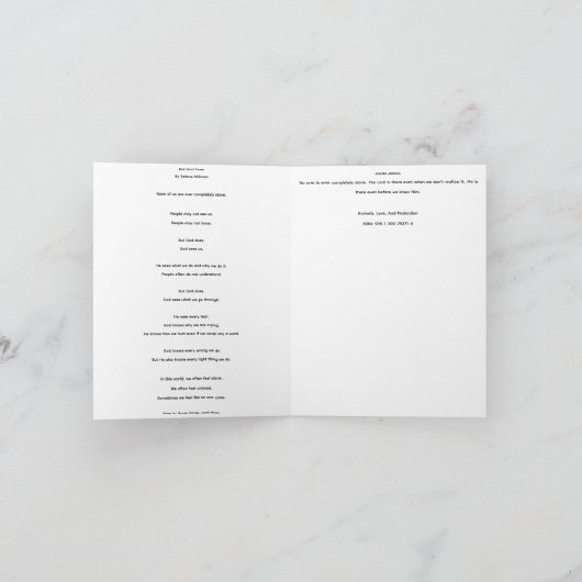 But God Does Poem, Photo, and Quote サンキューカード (内部)