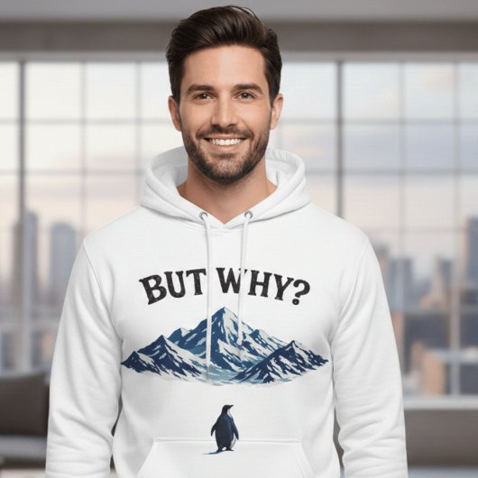 But Why? Penguin Hoodie – Funny Confused Penguin  パーカ