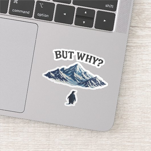 But Why? Penguin Sticker – Funny Confused Penguin  シール (詳細)