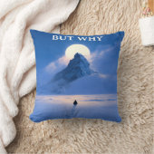 But Why Throw Pillow Minimal Quote Aesthetic クッション (ブランケット)