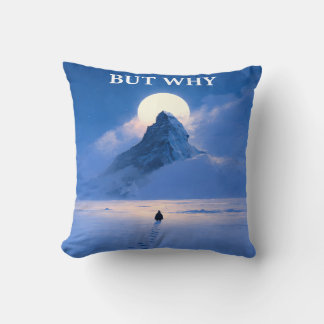 But Why Throw Pillow Minimal Quote Aesthetic クッション