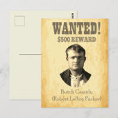 Butch Cassidy Wanted 🚨 Wild West Outlaw Poster ポストカード (正面/裏面)