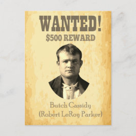 Butch Cassidy Wanted 🚨 Wild West Outlaw Poster ポストカード